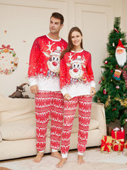 Cartoon Reindeer Christmas Pajama Set - Leeb's Warehouse