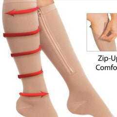 Plastic Calf Yoga Socks Compression Zipper Socks