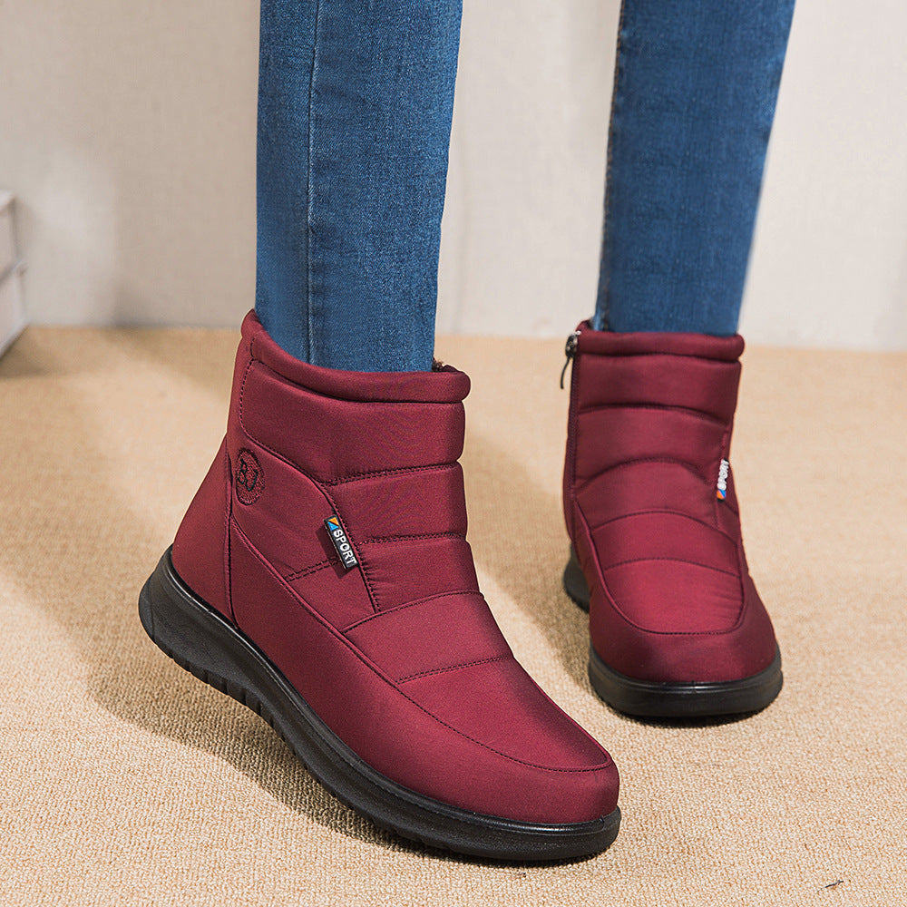 Ankle Boots For Women Non-slip Waterproof Snow Boots Flat Heels Warm Shoes - Leeb's Warehouse